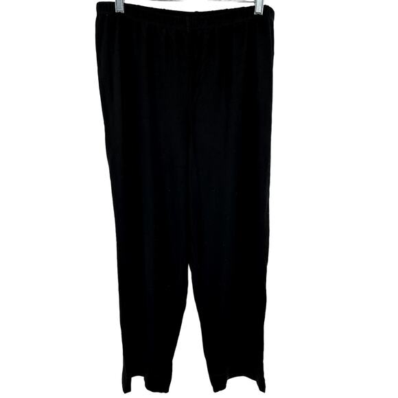 bryn WALKER Wide Leg Pants Made in USA Ankle Elastic Waist Stretch Black XLarge - Picture 1 of 5
